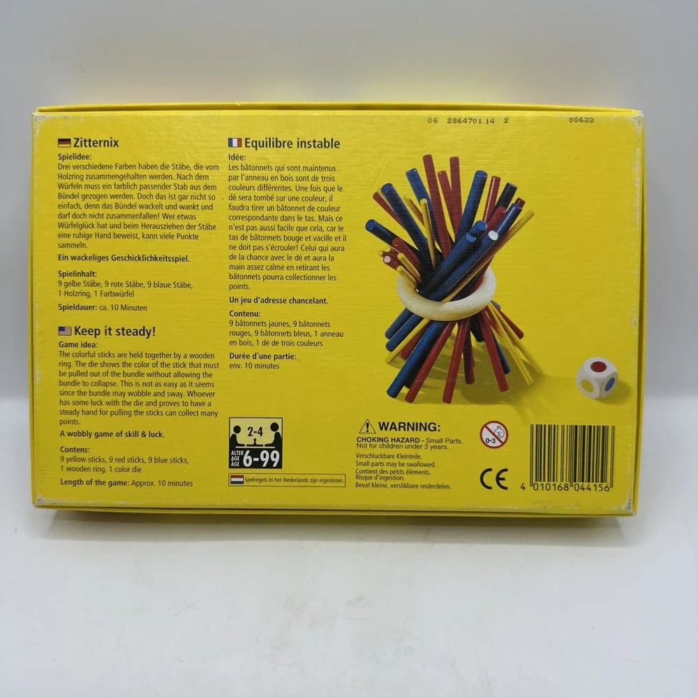Zitternix Game By Haba Keep It‎ Steady. 2-4 Players Ages 6-99 Complete.